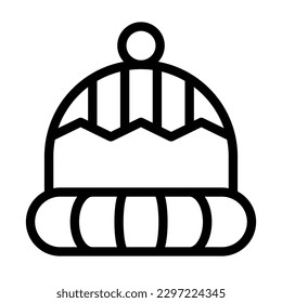 Beanie Vector Line Icon Design