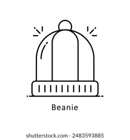 Beanie vector outline Design illustration. Symbol on White background EPS 10 File