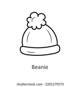 Beanie vector outline Icon Design illustration. Holiday Symbol on White background EPS 10 File