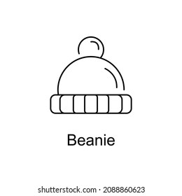 BEANIE vector outline icon for web design isolated on white background