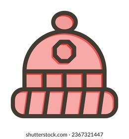 Beanie Vector Thick Line Filled Colors Icon For Personal And Commercial Use.
