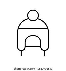beanie winter cap line icon