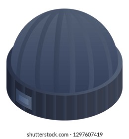 Beanie winter hat icon. Isometric of beanie winter hat vector icon for web design isolated on white background