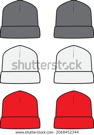 Beanies fashion flat editable templates
