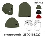 Beanies Mockup Tech Spec with Combo Colour