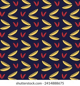 Beans blue background trendy repeating colorful pattern vector illustration