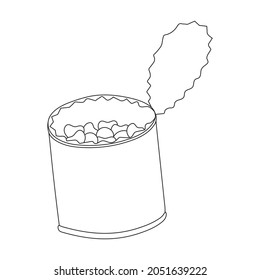 Beans can vector outline icon. Vector illustration can of bean on white background. Isolated outline illustration icon of beans canned food.