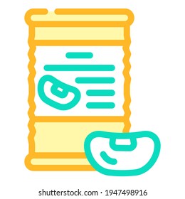 beans canned food color icon vector. beans canned food sign. isolated symbol illustration