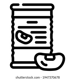 beans canned food line icon vector. beans canned food sign. isolated contour symbol black illustration