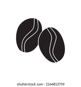Beans  coffee icon in black flat glyph, filled style isolated on white background