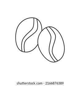 Icono de café de alubias en el icono de estilo de línea, aislado en el fondo blanco