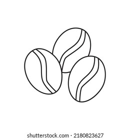Bohnen-Kaffee-Symbol im Linienstil Symbol einzeln auf weißem Hintergrund