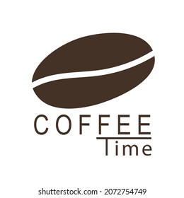 beans of coffee with text coffee timefor simple flat classic retro vintage cafe shop and restaurant logo design vector.