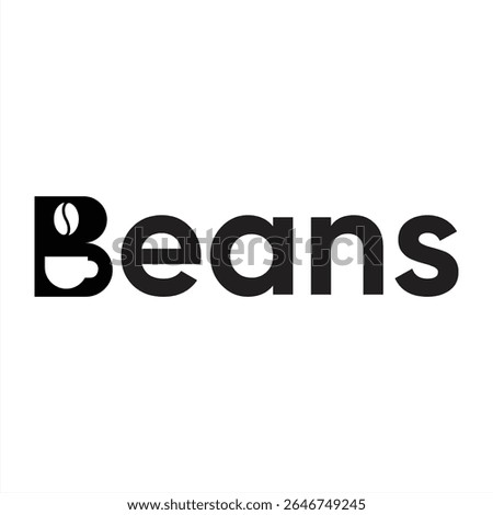 Beans Creative Wordmark with Coffee Cup and Bean Symbol Incorporated