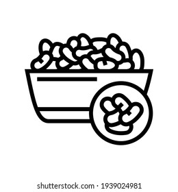 beans groat line icon vector. beans groat sign. isolated contour symbol black illustration