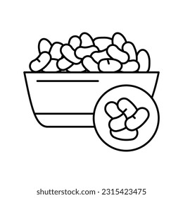 beans groat line icon vector. beans groat sign. isolated contour symbol black illustration