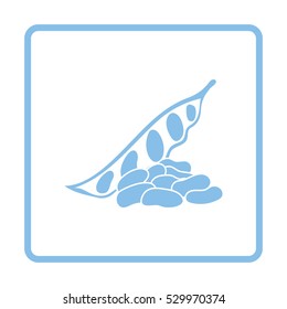 Beans  icon. Blue frame design. Vector illustration.