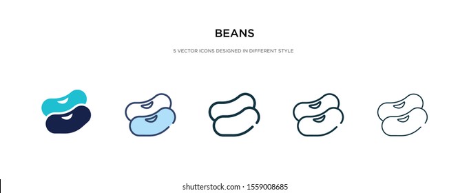 beans icon in different style vector illustration. two colored and black beans vector icons designed in filled, outline, line and stroke style can be used for web, mobile, ui