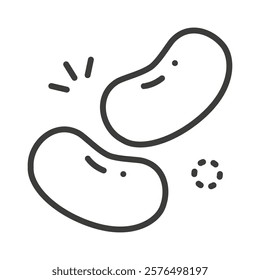 Beans icon with editable stroke to any thickness no color. Vector illustration.