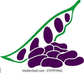 Beans Icon. Flat Color Design. Vector Illustration.