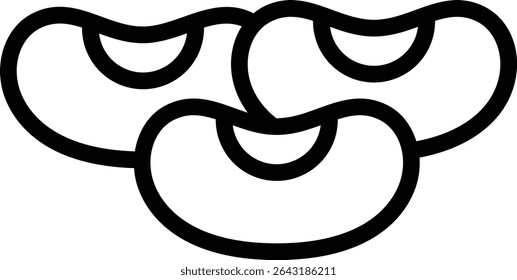 beans icon illustration design with outline, this is not made from any AI generation