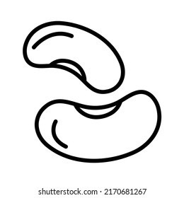 Beans Icon. Line Art Style Design Isolated On White Background
