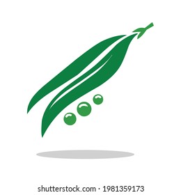 Bohnen-Symbol-Logo, Vektorgrafik einzeln auf weißem Hintergrund