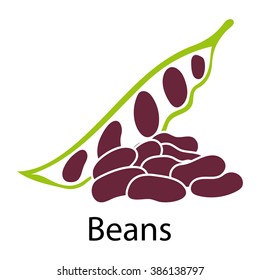 Beans icon on white background. Vector illustration.