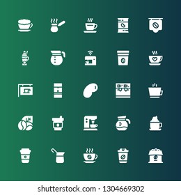 beans icon set. Collection of 25 filled beans icons included Coffee, Coffee machine, Coffee beans, Jelly bag, pot, Latte, Cezve