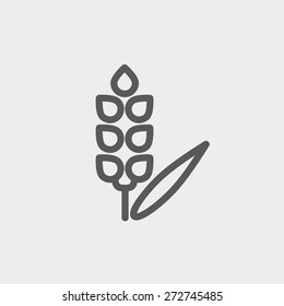 Beans icon thin line for web and mobile, modern minimalistic flat design. Vector dark grey icon on light grey background.