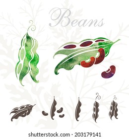 Beans icons set.