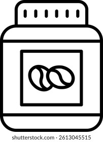 Beans Jar Line Vector Icon Design