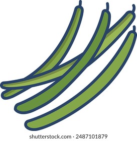 Beans linear color illustration icon
