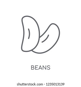Beans linear icon. Modern outline Beans logo concept on white background from Fruits and vegetables collection. Suitable for use on web apps, mobile apps and print media.