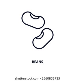 beans outline icon.  Thin line icon from gastronomy collection. Editable vector isolated on white background