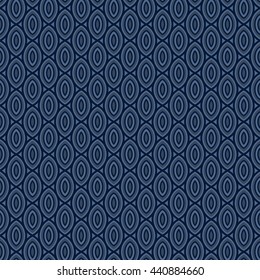 Beans pattern, abstract navy blue background. Vector seamless pattern. Bean repeating pattern.