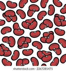 Beans pattern background set. Collection icon beans. Vector