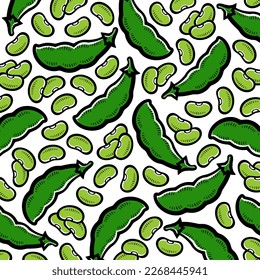 Beans pattern background set. Collection icon beans. Vector