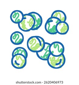 beans peas doodle icon sketch vector. beans peas sign. isolated symbol illustration