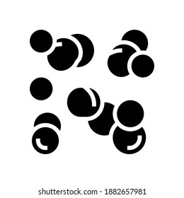 vectores de iconos de glifo de arveja. signo de guisantes. símbolo de contorno aislado ilustración negra