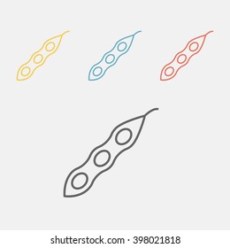 beans in pod line icon