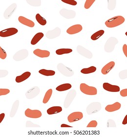 Beans seamless pattern. Vector stock illustration of legume seeds of different kinds on white background.