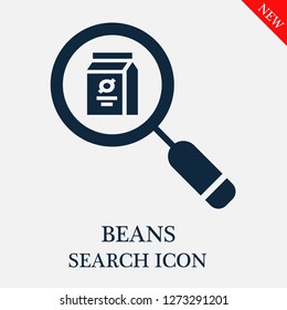 Beans search icon. Editable Beans search icon for web or mobile.