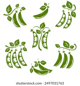 Beans set. Collection icon bean. Vector