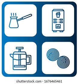 beans simple icons set. Contains such icons as Cezve, Coffee machine, French press, Liquorice, can be used for web, mobile and logo