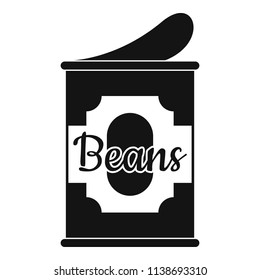 Beans tin can icon. Simple illustration of beans tin can vector icon for web design isolated on white background