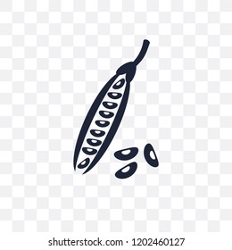 Beans transparent icon. Beans symbol design from Fruit and vegetables collection. Simple element vector illustration on transparent background.