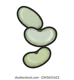 Icono de color vectorial de los frijoles. La ilustración vectorial se frió en el fondo blanco. Icono de ilustración de color aislado de frijol.