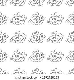 beans vector seamless pattern isolated on white background