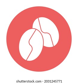 Beans white glyph with color background vector icon which can easily modify or edit 